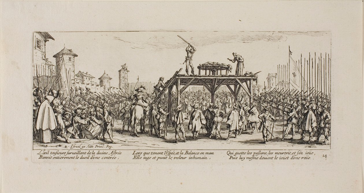La Roue, plaque quatorze de Les Misères de la Guerre - Jacques Callot