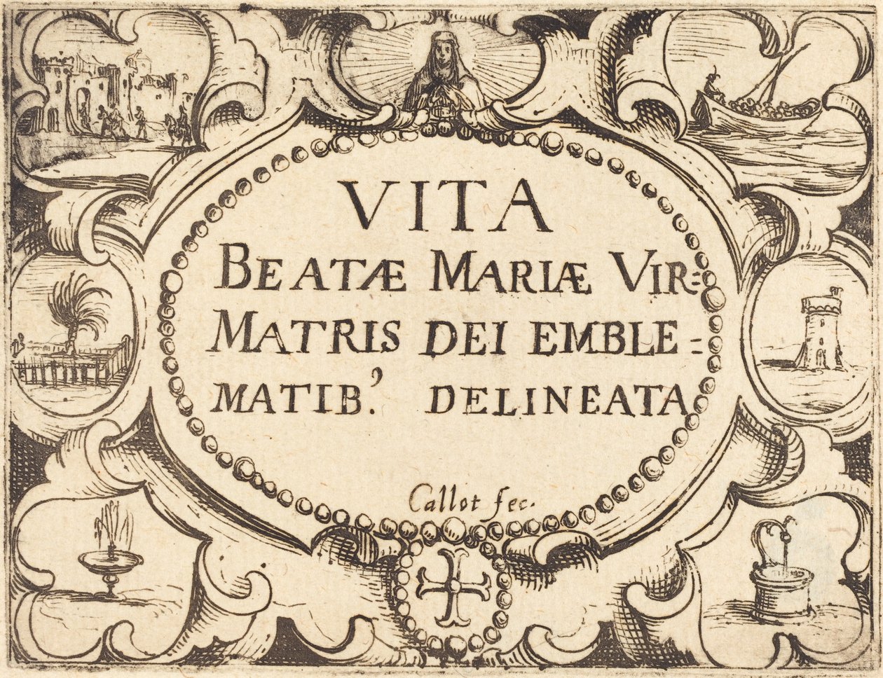 Page de titre pour "La vie de la Vierge en emblèmes" - Jacques Callot