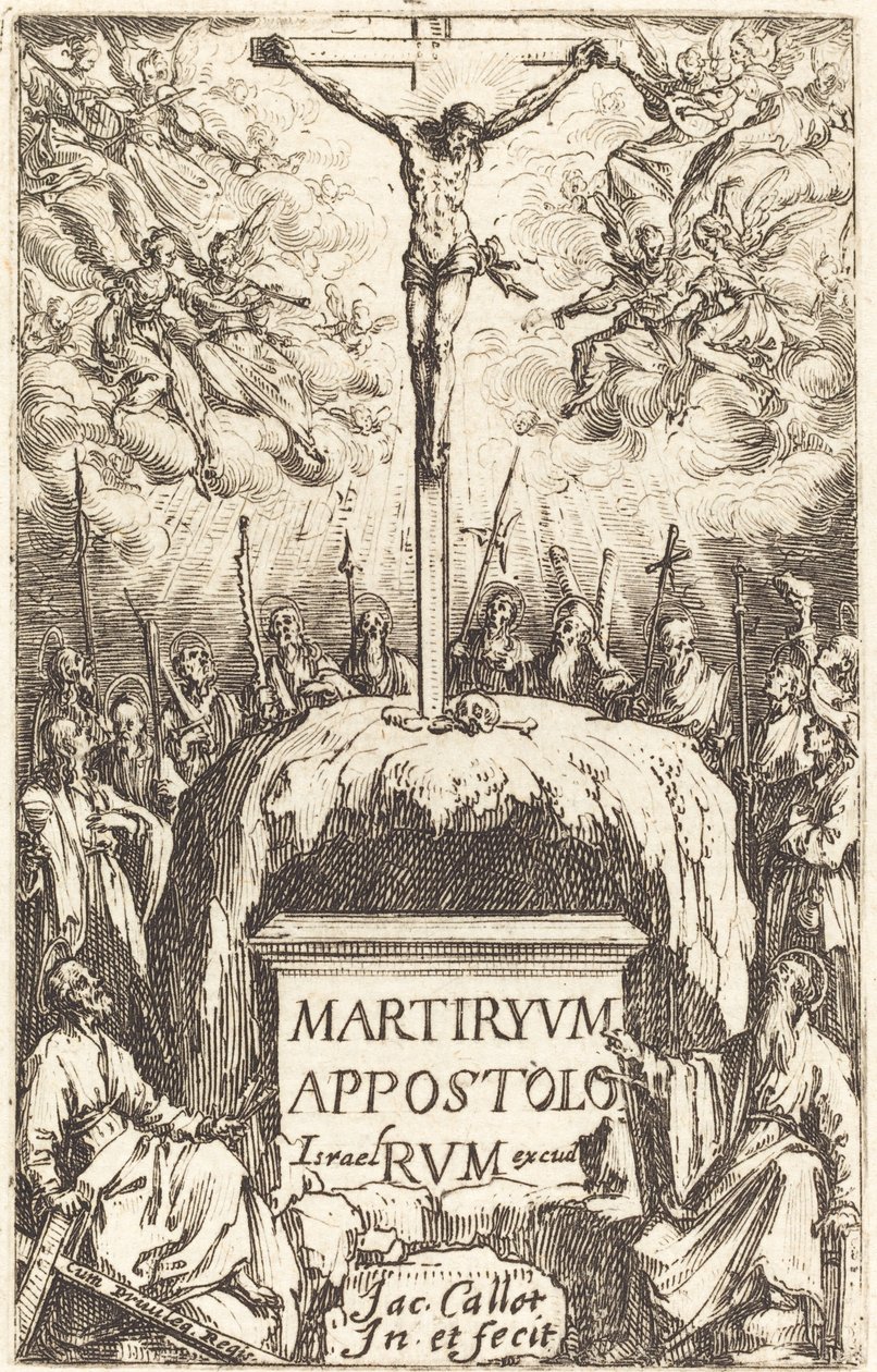 Page de Titre pour "Les Martyres des Apôtres" - Jacques Callot