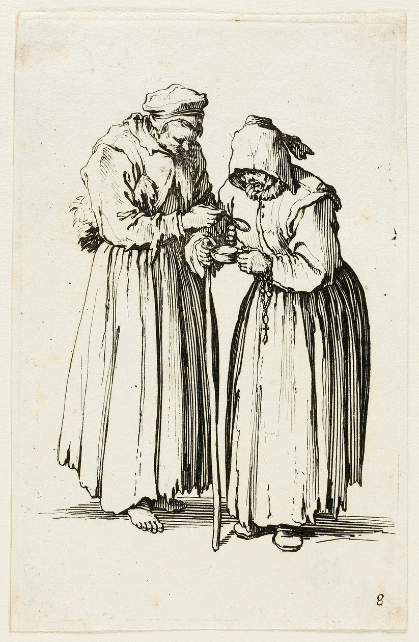 Deux femmes mendiantes, planche huit de Les Mendiants - Jacques Callot