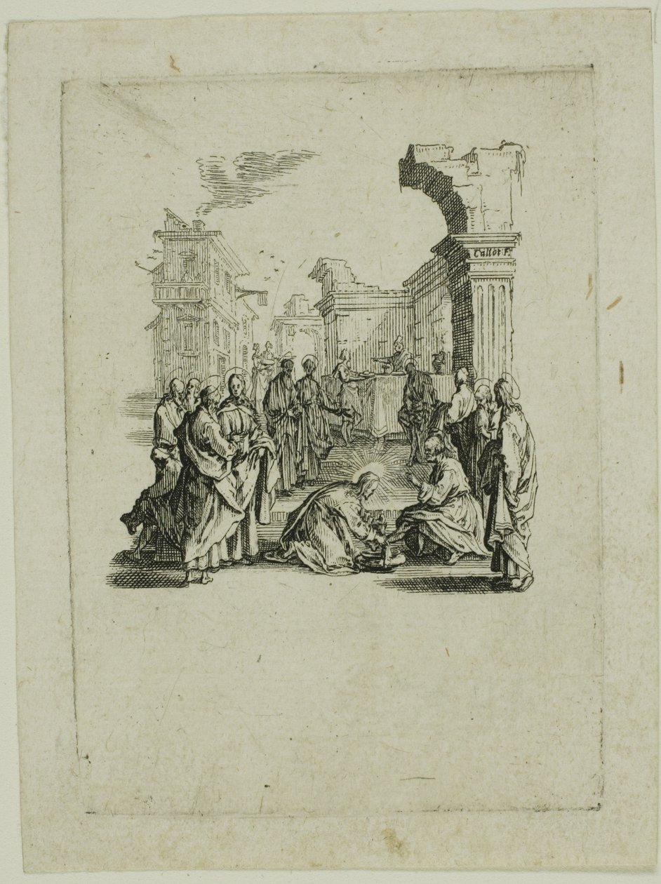 Laver les pieds, extrait de La petite passion - Jacques Callot