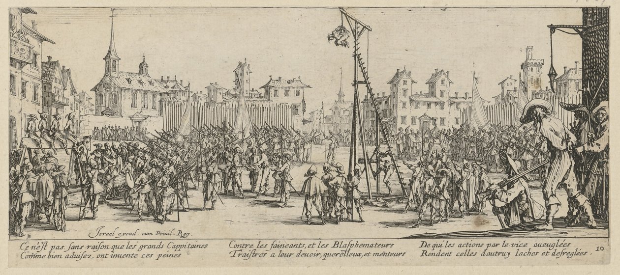 La potence basculante, planche 10 de la série « Les horreurs de la guerre » - Jacques Callot