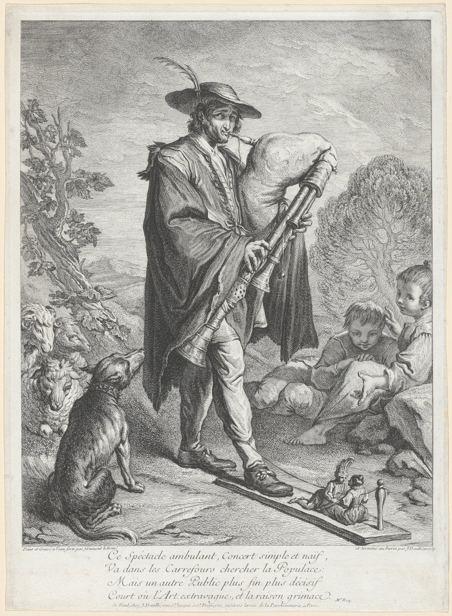Le Joueur de Cornemuse - Jacques Dumont Le Romain, finished by Jean Daullé