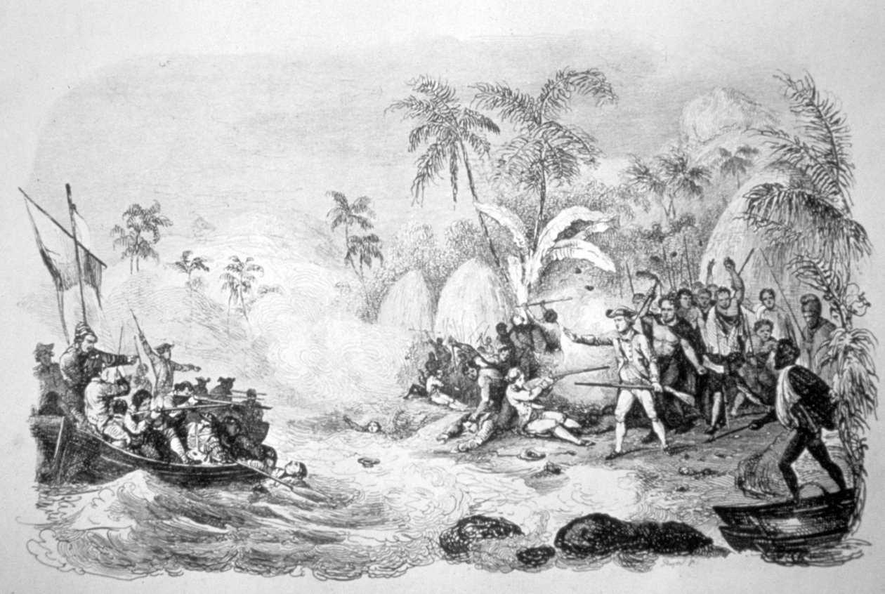 Mort du capitaine Cook, 1779 vers 1819 - Jacques Etienne Victor Arago