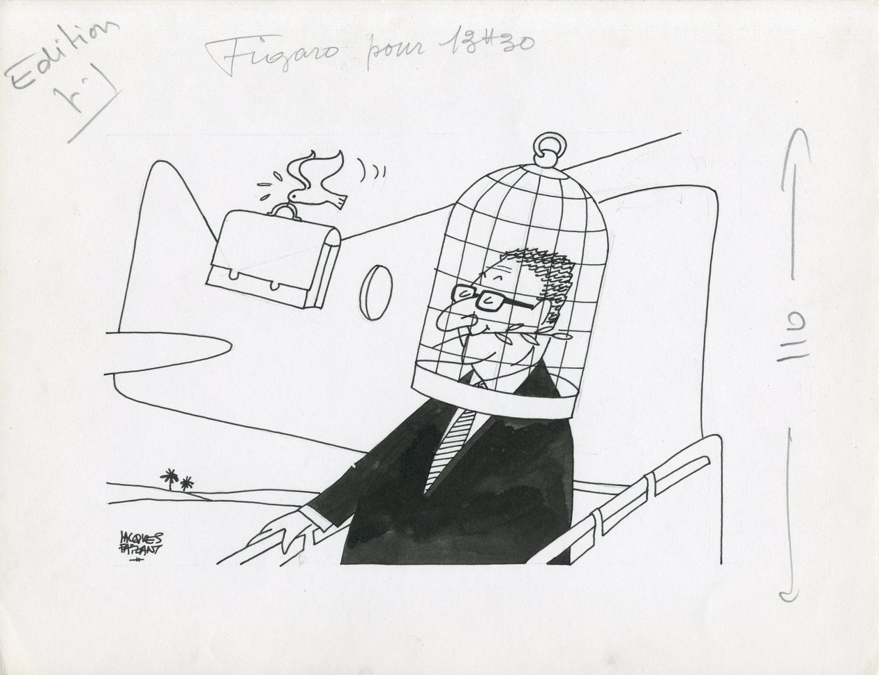 Le Figaro, Satirique en N  B - Jacques Faizant