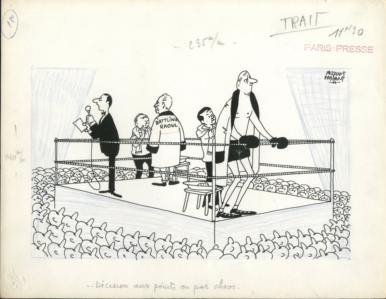 Paris-Presse, Satirique en N  B - Jacques Faizant