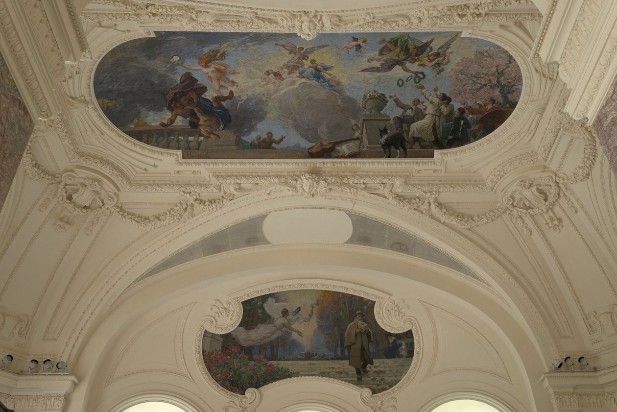 Décoration du pavillon Nord du Petit Palais - Le triomphe de Paris (plafond) - Paris, capitale intellectuelle (Demi-coupole), entre 1913 et 1919 - Jacques Fernand Humbert