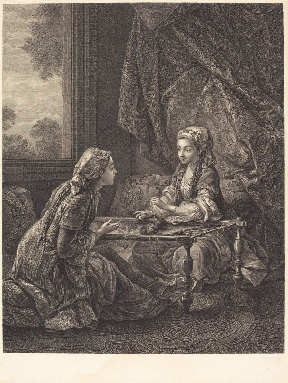 La Confidence - Jacques Firmin Beauvarlet after Carle Van Loo