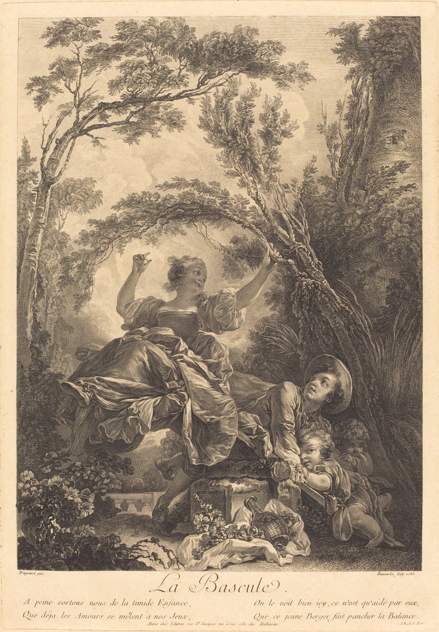 La Bascule - Jacques Firmin Beauvarlet after Jean Honoré Fragonard