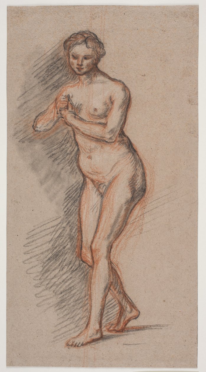 Figure de modèle féminin avec les mains devant la poitrine - Jacques Francois Joseph Saly