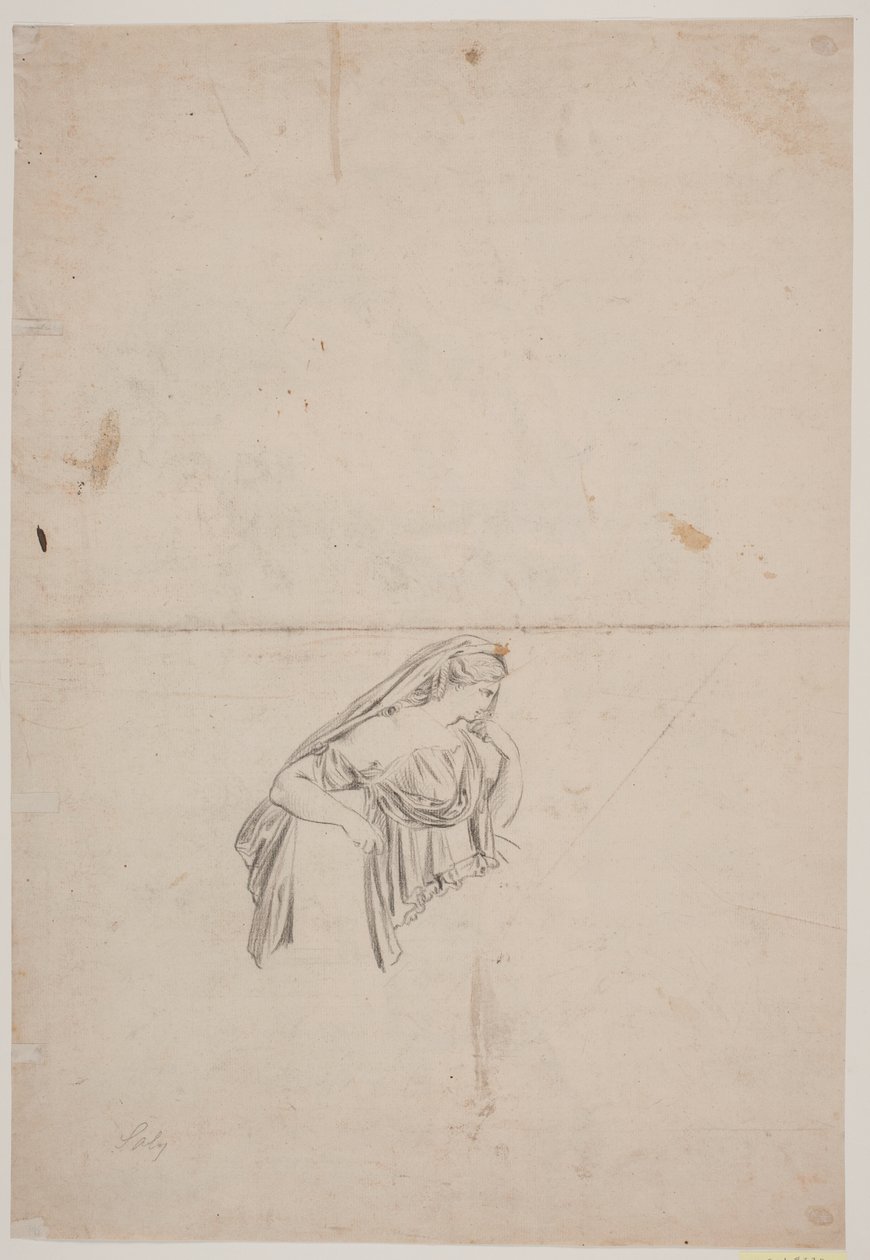 Étude pour une figure féminine en deuil - Jacques Francois Joseph Saly