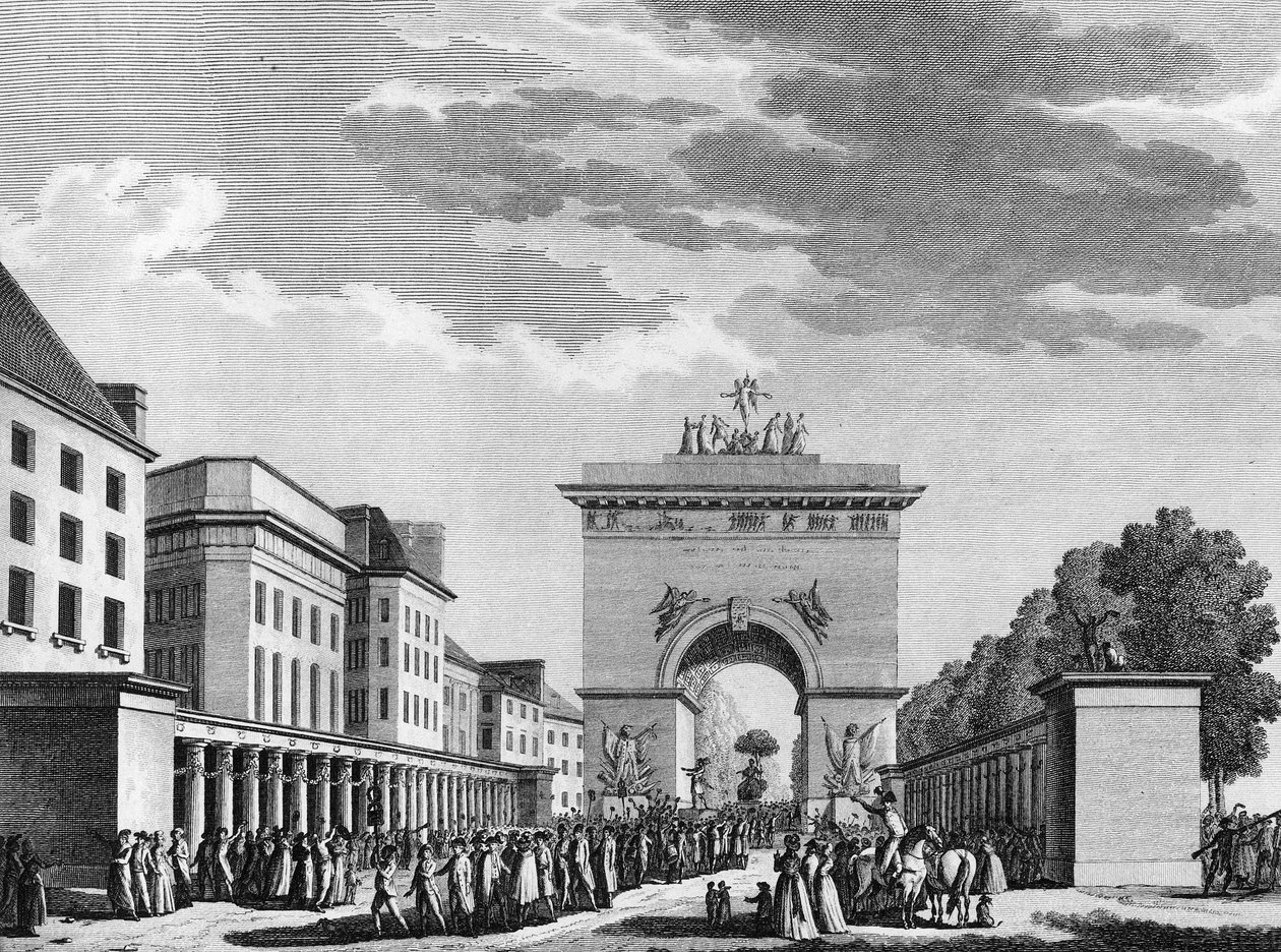 Révolution française : Acceptation de la Constitution du 3 septembre 1791. Gravure de Berthaut d
