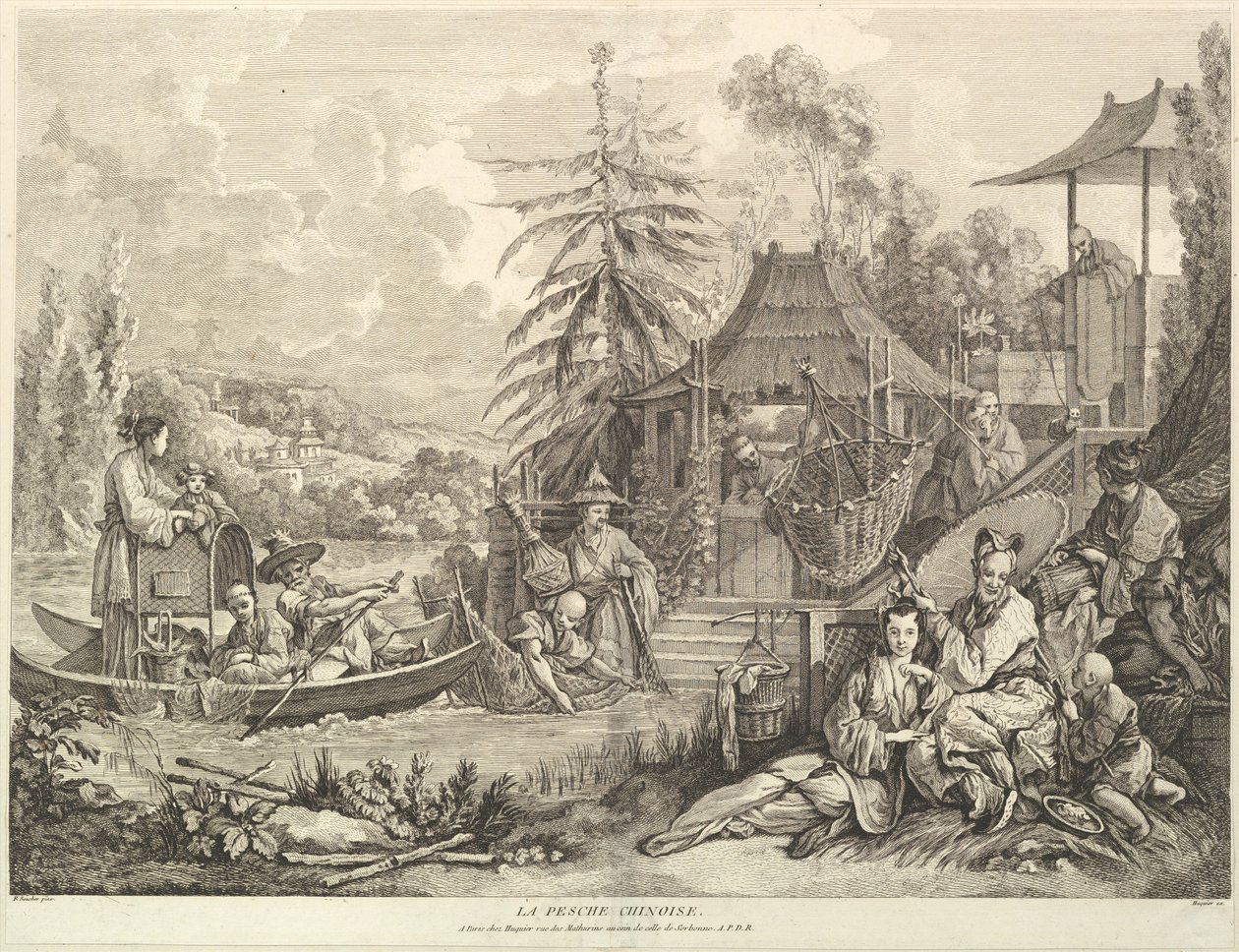 La pêche chinoise, de Chinoiseries, après 1743 - Jacques Gabriel Huquier