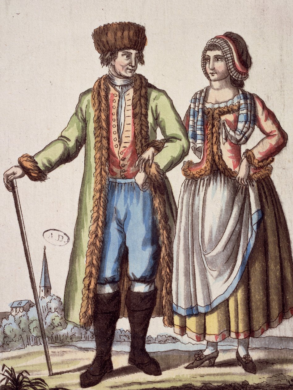 Couple de Prague, gravure par Jacques Grasset de Saint-Sauveur (1757-1810) - Jacques Grasset de Saint Sauveur