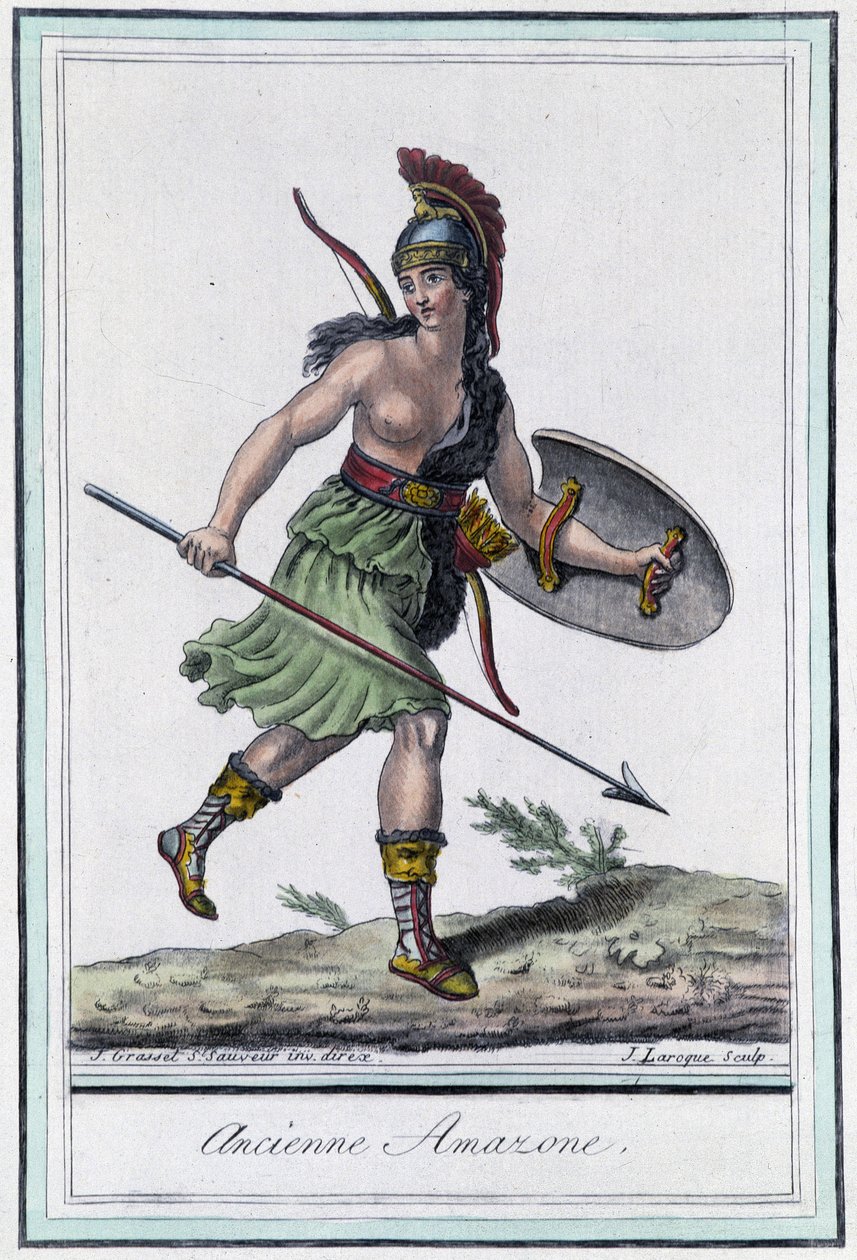 Ancienne Amazon - dans "Encyclopedia of travels" de Grasset Saint Sauveur, édition Paris - Jacques Grasset de Saint Sauveur