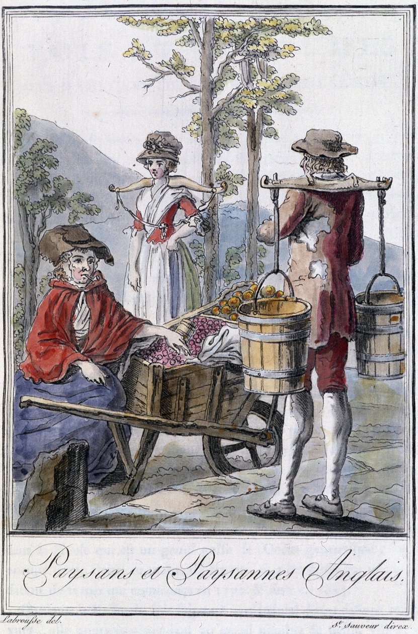 Paysans anglais - dans "Encyclopedia of Travels" de Grasset St Sauveur, éd. 1796 - Jacques Grasset de Saint Sauveur