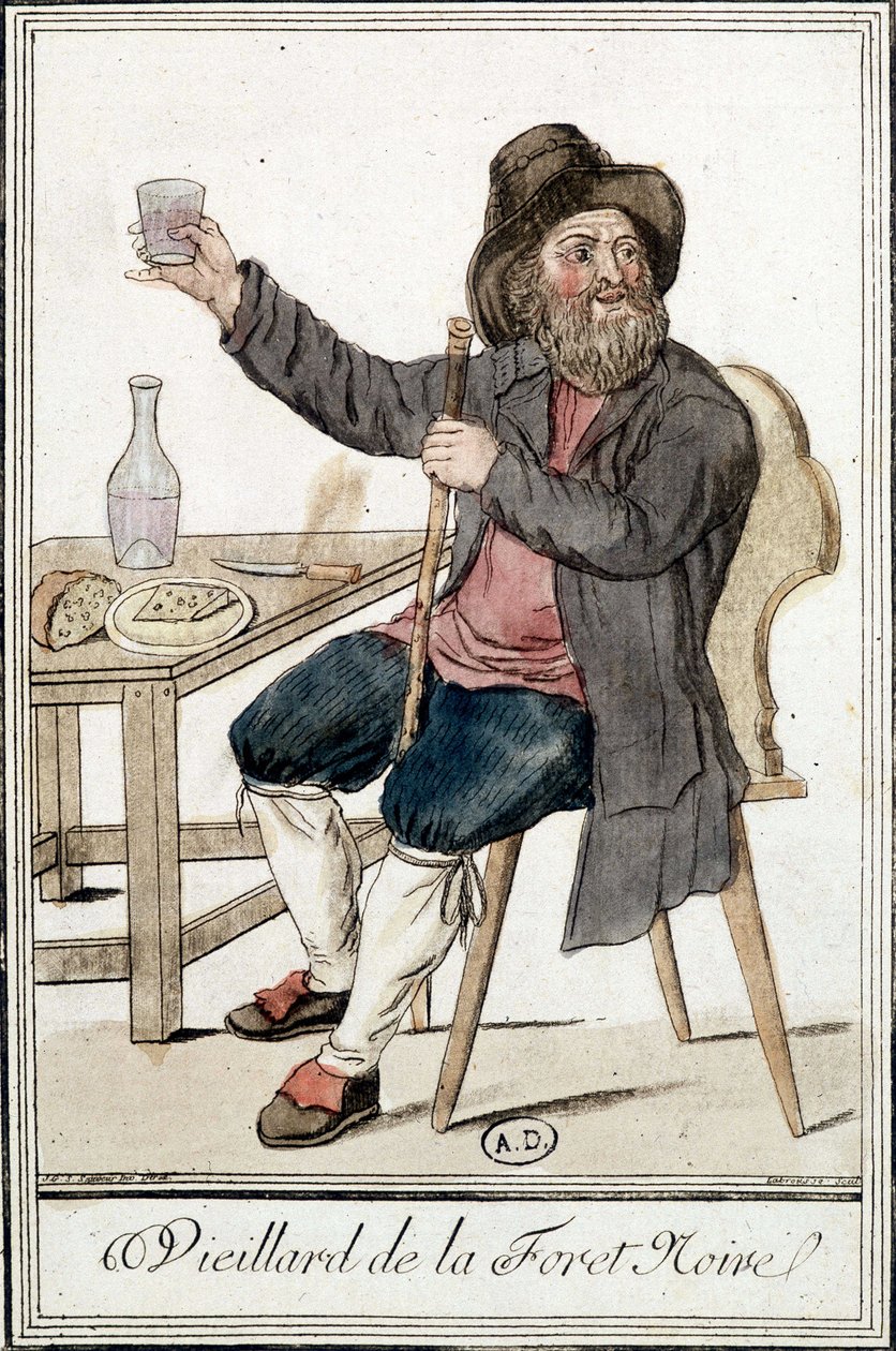 Vieillard de la Forêt Noire - dans "Encyclopédie des voyages" par J. Grasset Saint-Sauveur - Jacques Grasset de Saint Sauveur