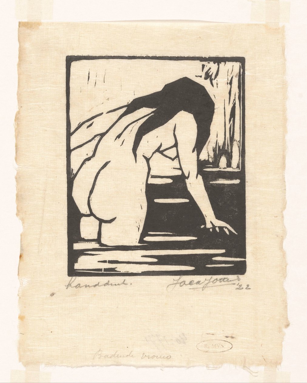 Femme se baignant - Jacques Jeichienus Ottens (signed by artist)