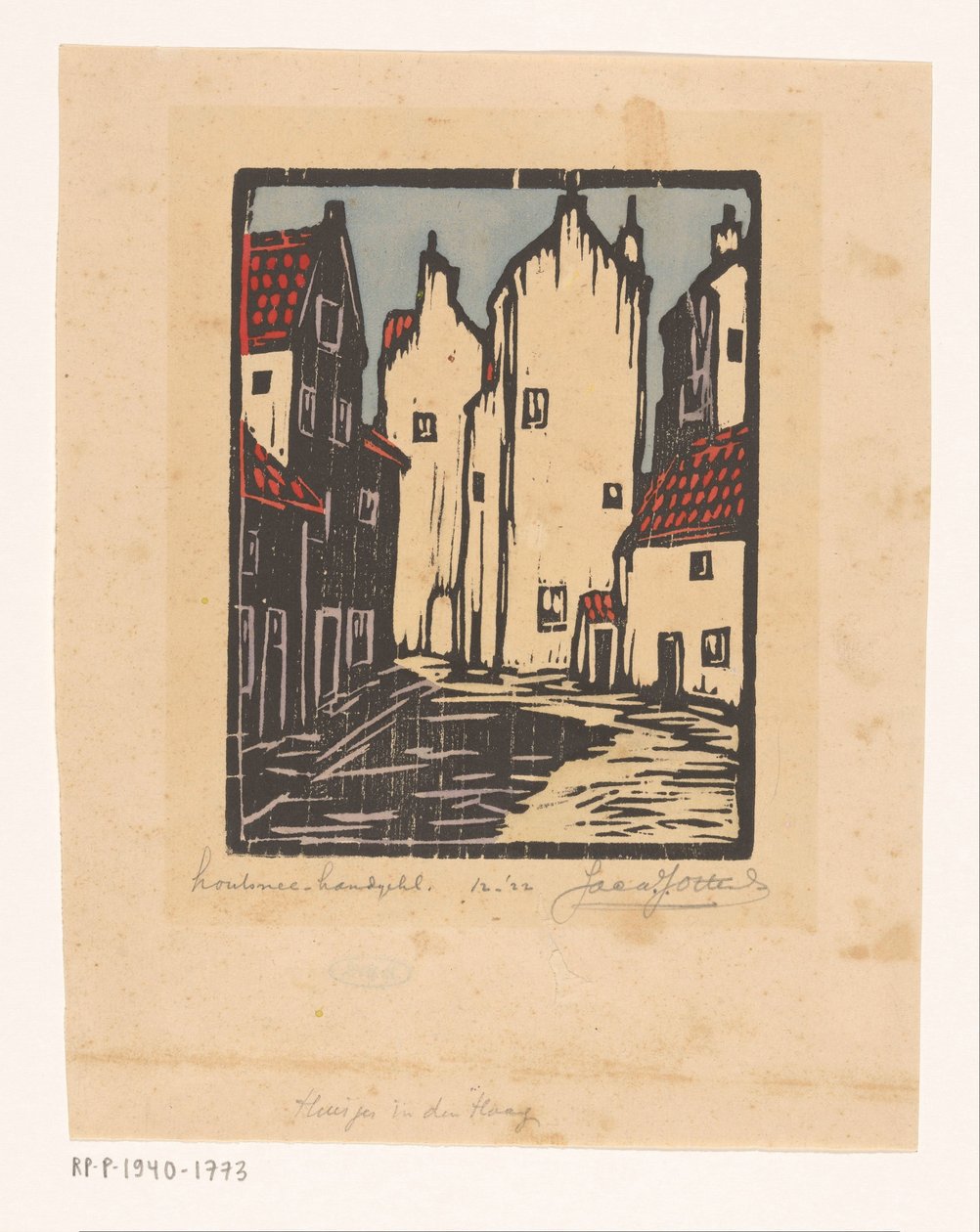 Maisons à La Haye - Jacques Jeichienus Ottens (signed by artist)