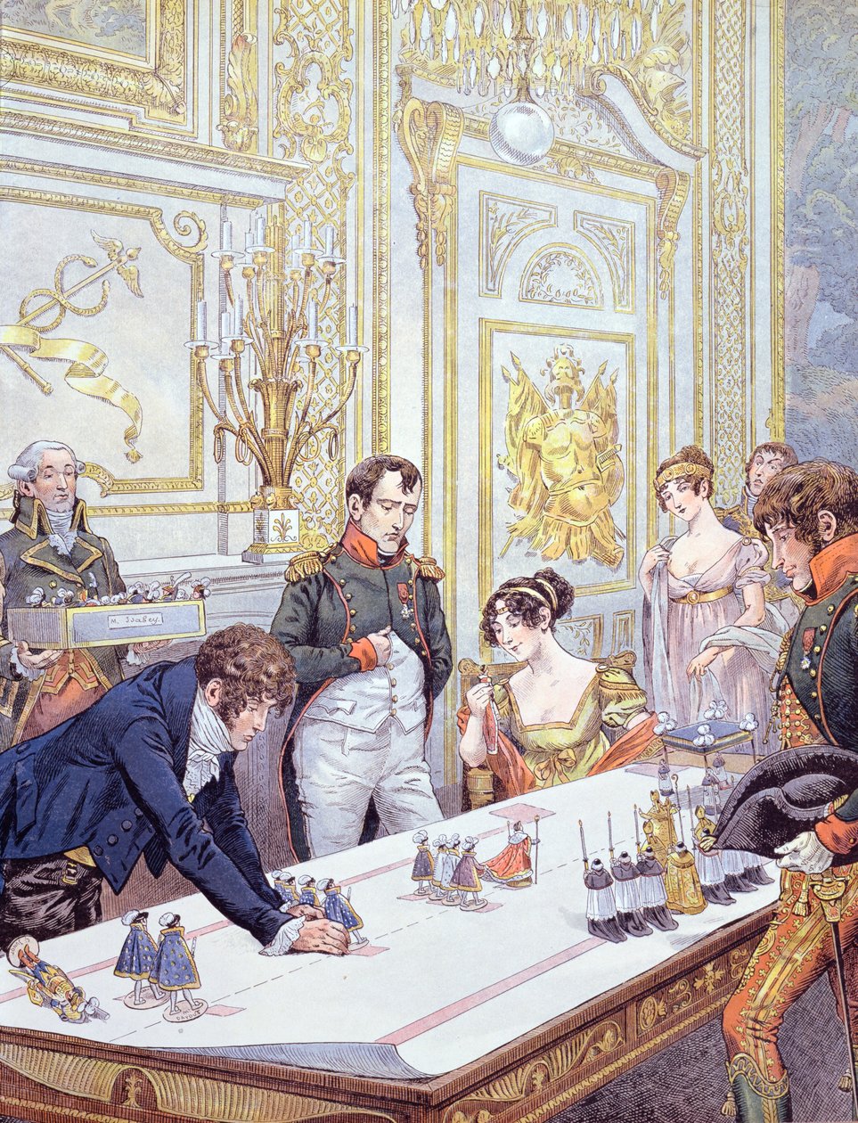 Napoléon (1769-1821) et sa femme Joséphine (1763-1814) préparant le couronnement, illustration de 