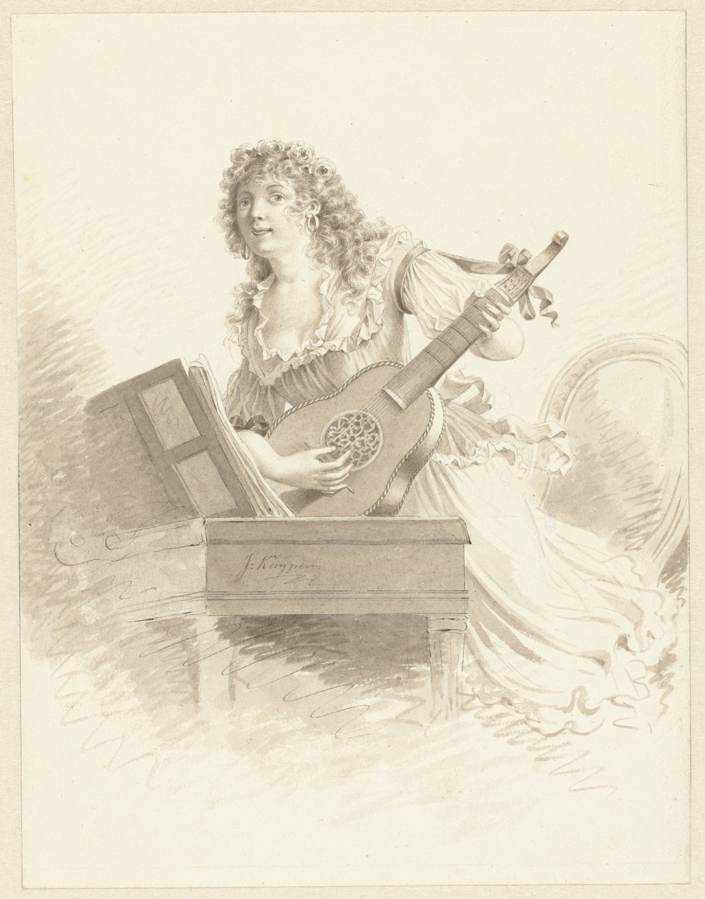 Dame jouant de la guitare - Jacques Kuyper