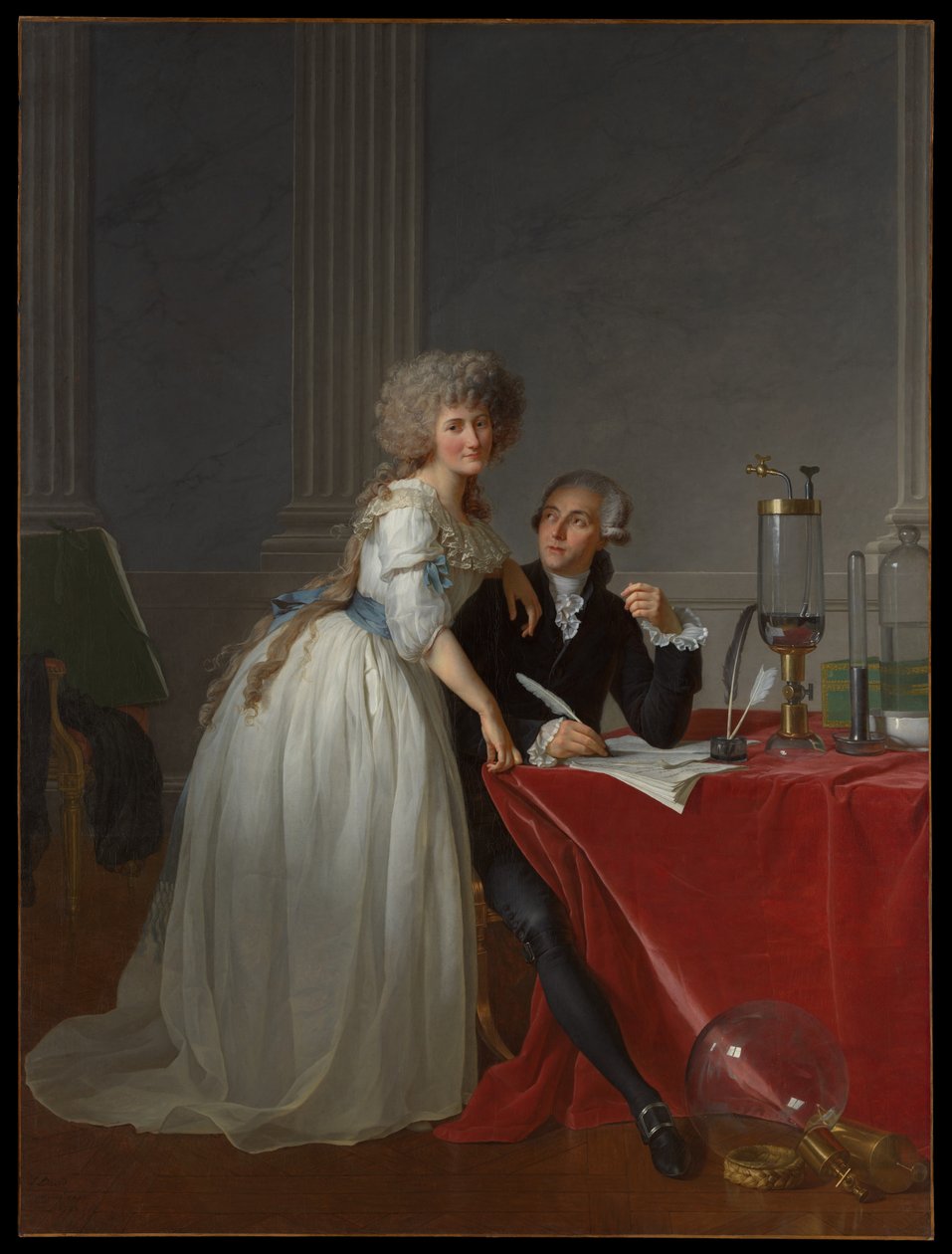 Antoine Laurent Lavoisier (1743-1794) et Marie Anne Lavoisier (Marie Anne Pierrette Paulze, 1758-1836) - Jacques Louis David