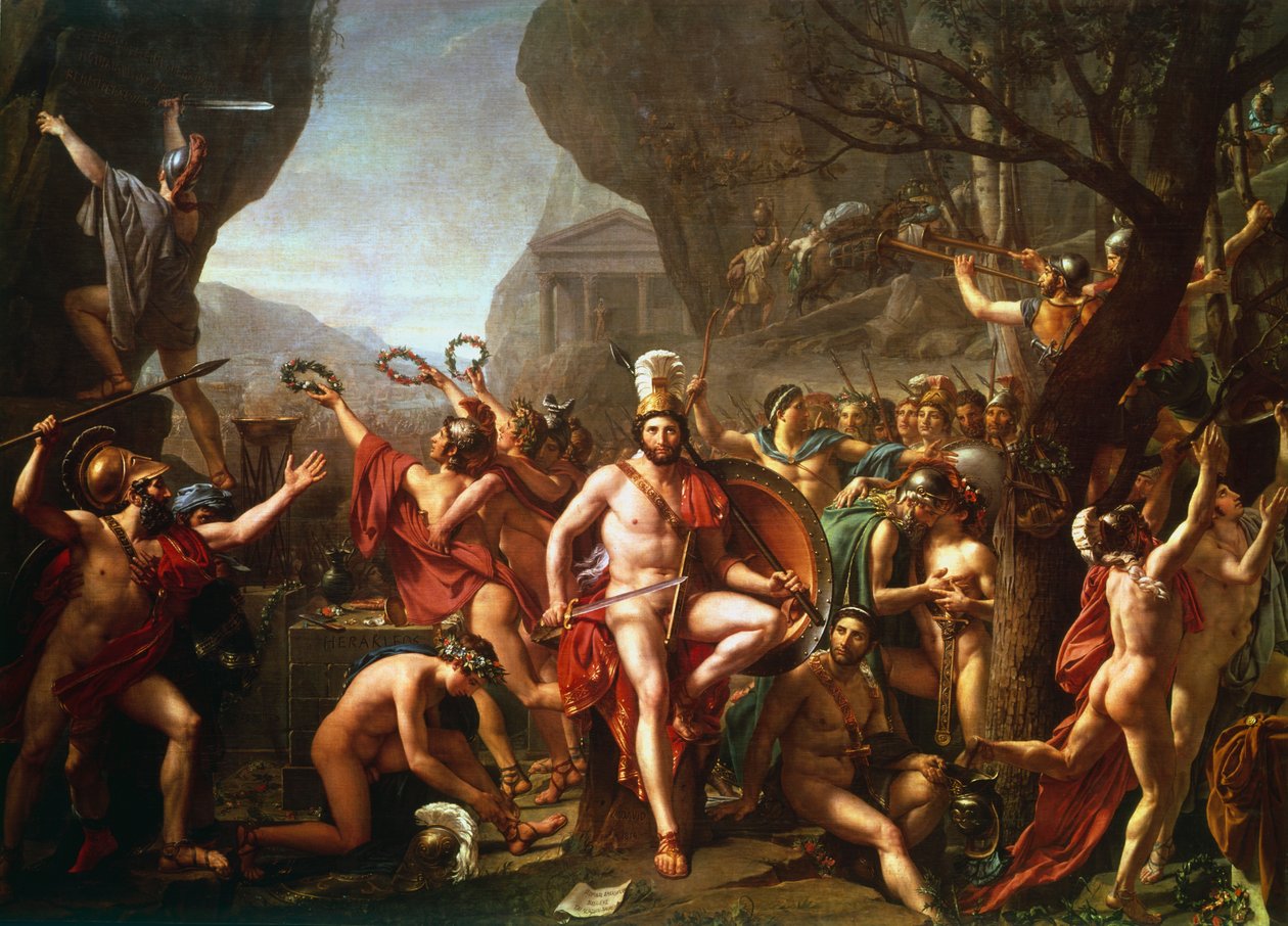 Léonidas aux Thermopyles, 5ème siècle av. J.-C., c1814 - Jacques Louis David