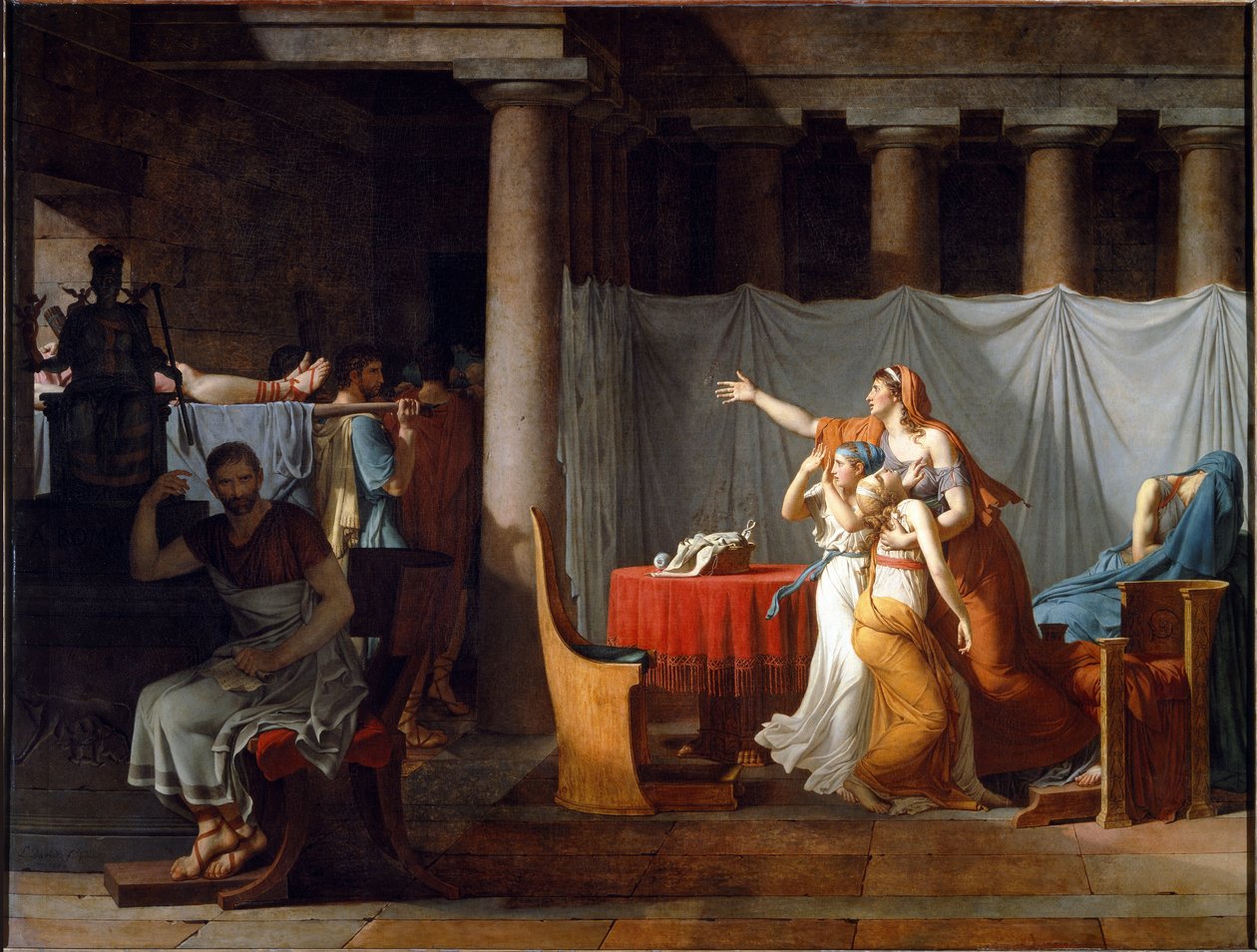 Les licteurs rapportent à Brutus les corps de ses fils - Jacques Louis David