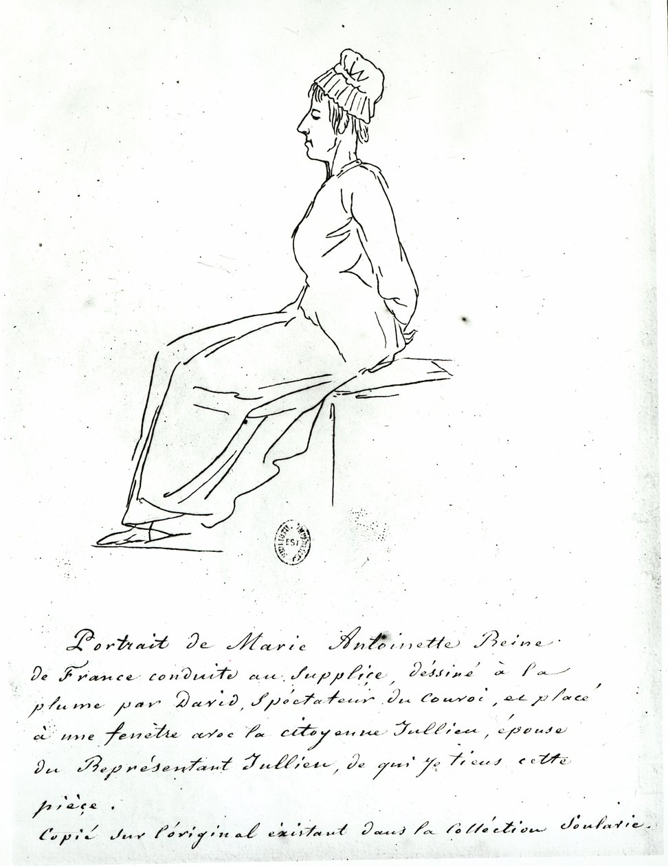 Marie-Antoinette (1755-93) en route vers son exécution, 1793 - Jacques Louis David