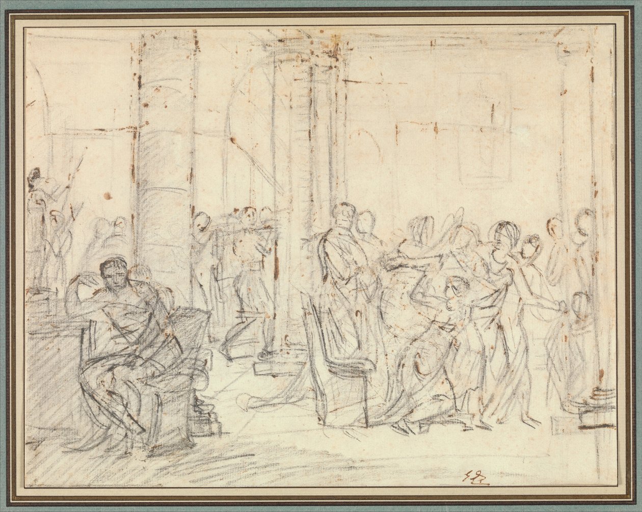 Étude pour Les licteurs rapportent à Brutus les corps de ses fils - Jacques Louis David
