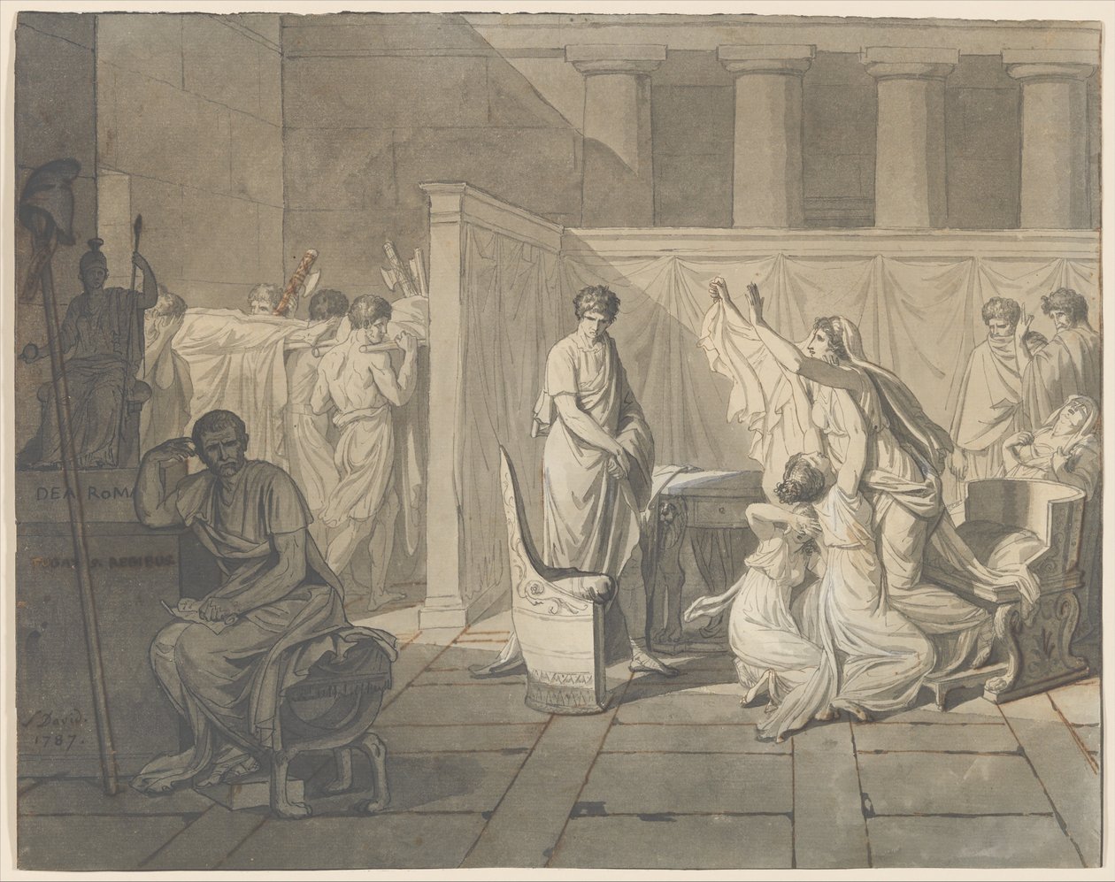 Les licteurs rapportent à Brutus les corps de ses fils - Jacques Louis David