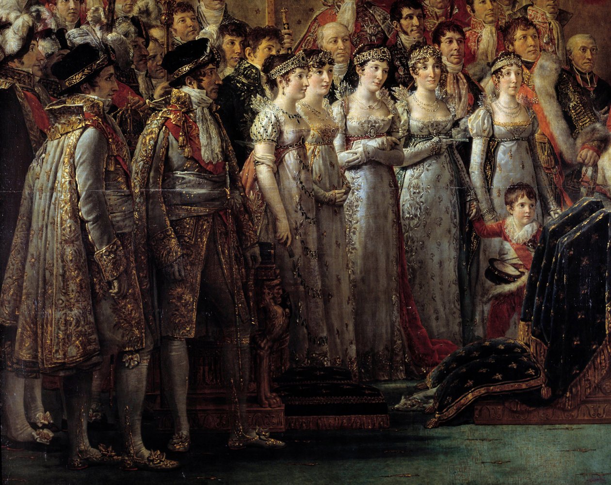 Le sacre de Napoléon. Détail représentant les frères et sœurs de l