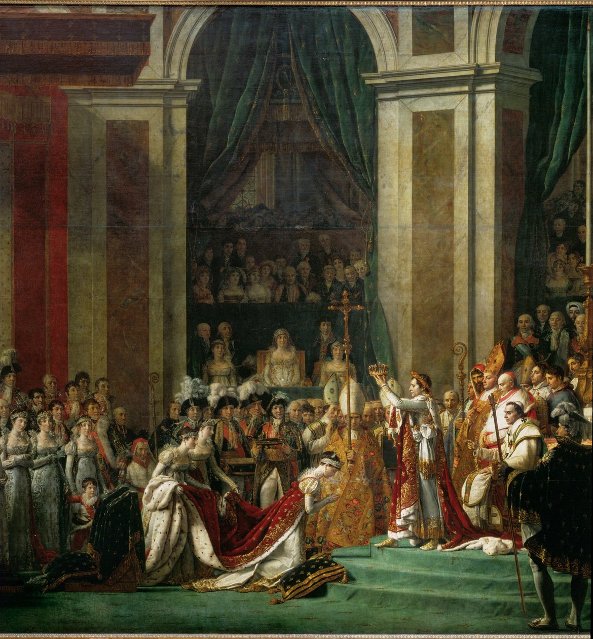 Le couronnement de Napoléon Ier par le pape Pie VII dans la cathédrale Notre-Dame de Paris ... - Jacques Louis David