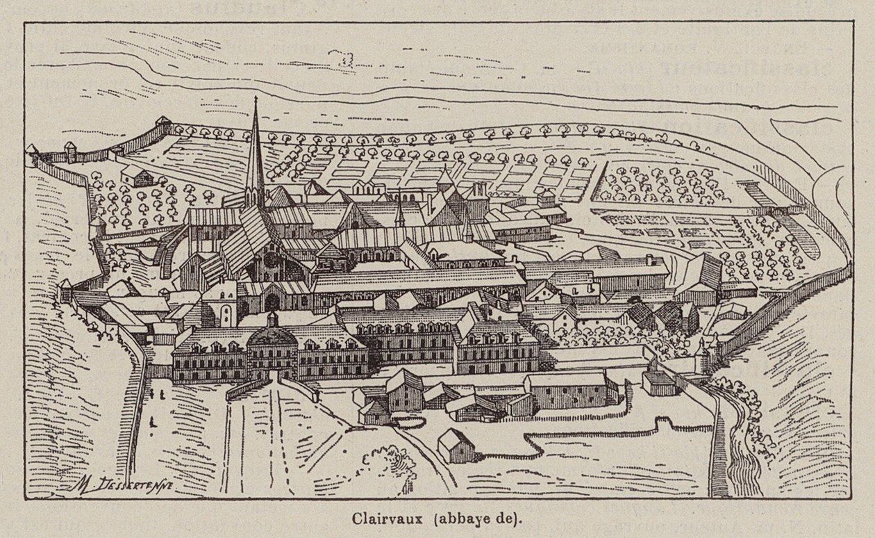 Clairvaux, abbaye de (litho) - Jacques Maurice Dessertenne