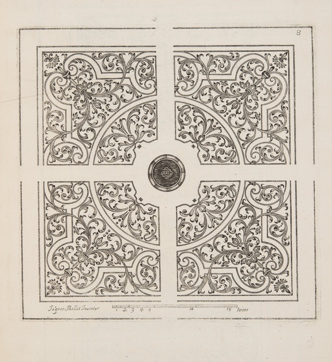 Design pour Parterre, du Théâtre des Plans et Jardinages, pub.1652 (gravure) - Jacques Mollet
