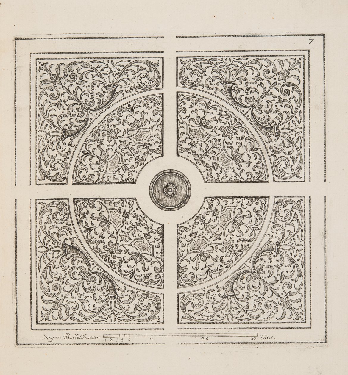 Design pour Parterre, de Theatre des Plans et Jardinages, pub.1652 - Jacques Mollet