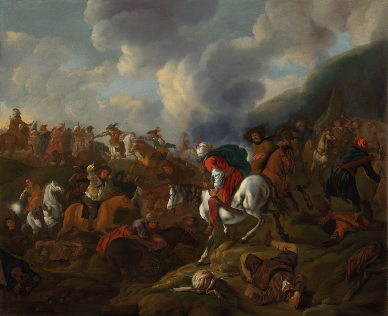 Un affrontement de cavalerie entre les troupes turques et autrichiennes - Jacques Muller
