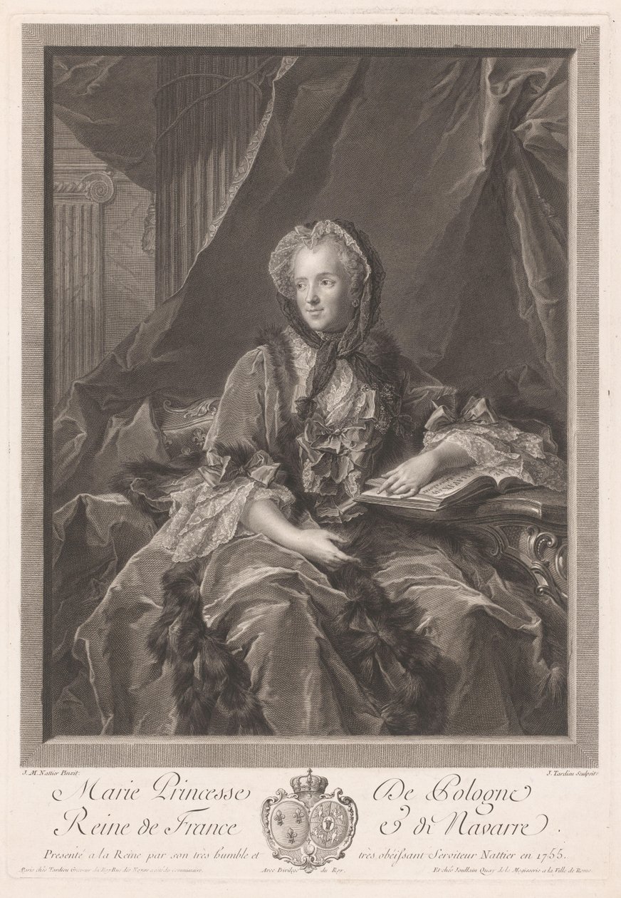 Portrait de la reine Marie Leszczynska - Jacques Nicolas Tardieu