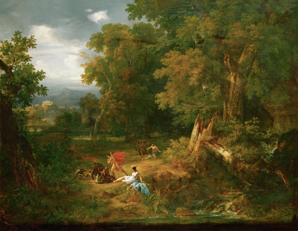 Meleager tue le sanglier de Calydon ... (huile sur toile) - Jacques Raymond Brascassat