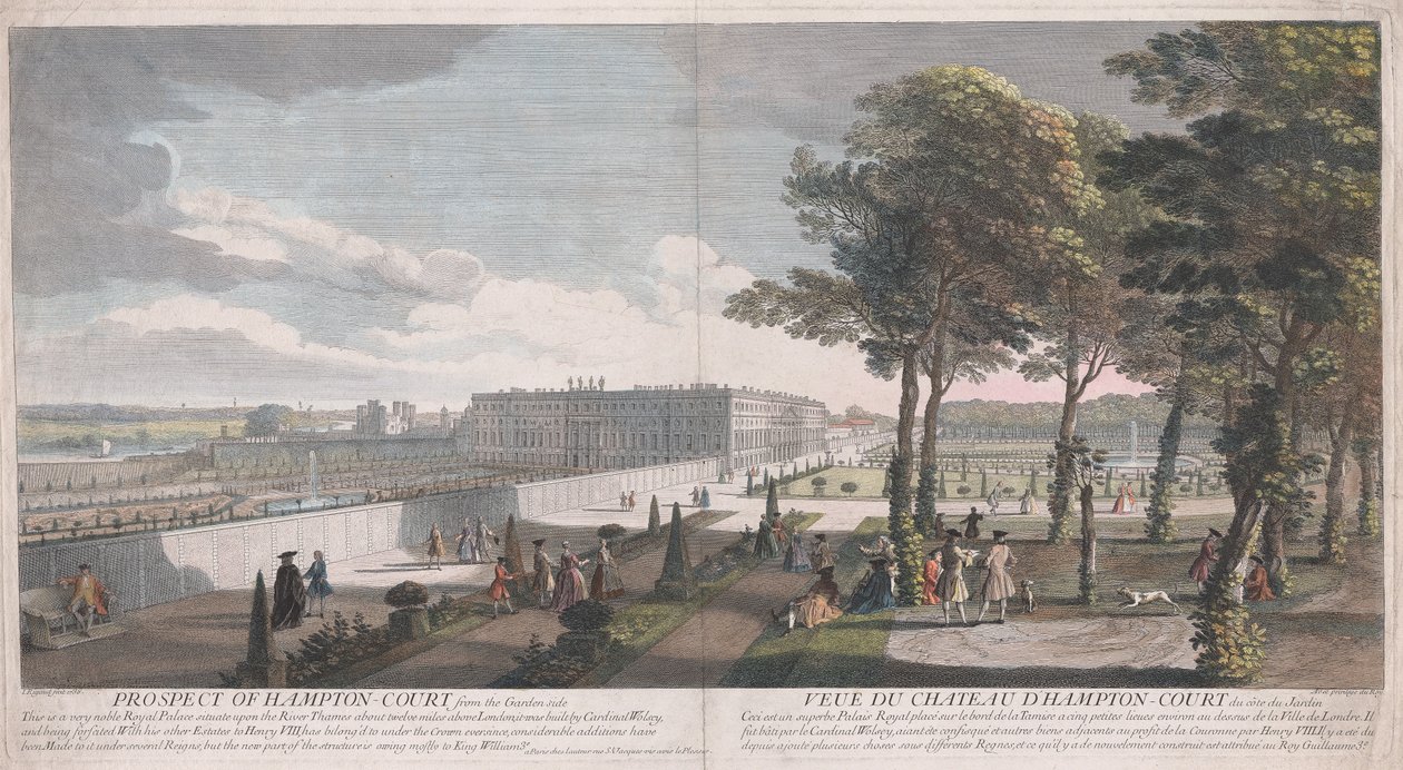 Vue de Hampton Court depuis le côté jardin - Jacques Rigaud