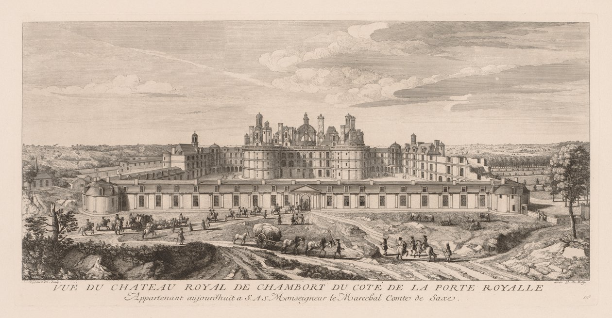 Vue du Château royal de Chambord, du côté de la Porte royale - Jacques Rigaud