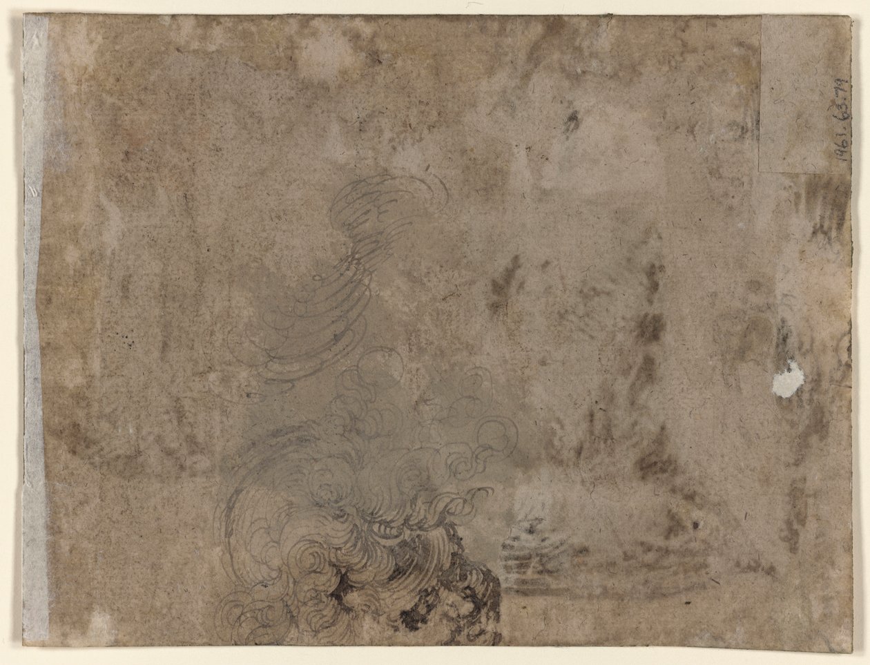 Un jeune homme assis à une table (recto); Tête d