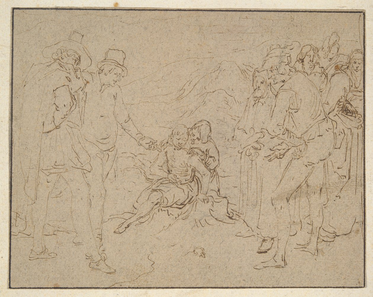 Job sur un tas de fumier, éprouvé par ses amis - Jacques de Gheyn II