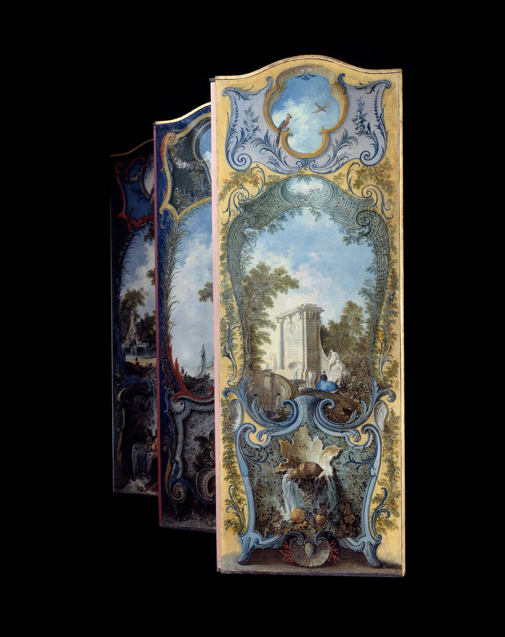 Mobilier : paravent peint sur papier marouflé - Jacques de Lajoüe