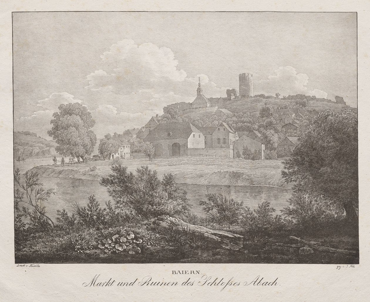 Bavière, marché et ruines du château d