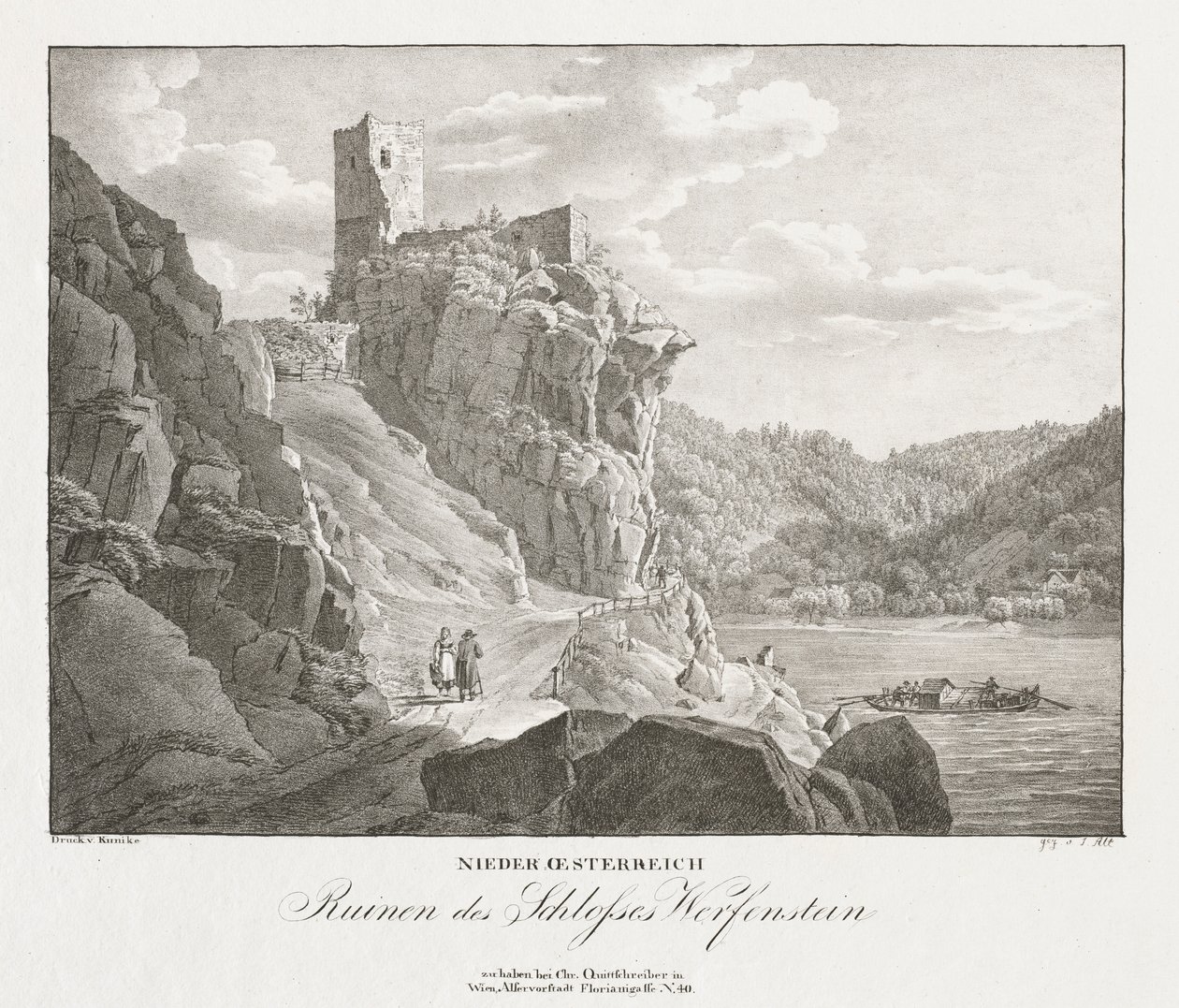 Basse-Autriche, ruines du château de Werfenstein - Jakob Alt