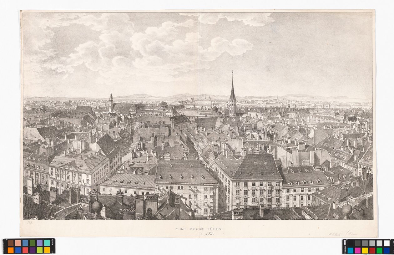 Panorama de Vienne vers le sud, depuis l