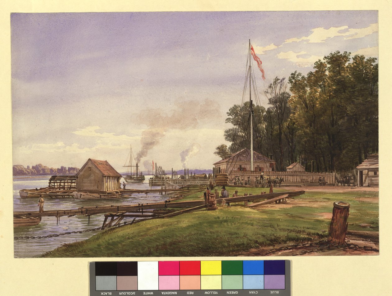 Débarcadère dans le Prater et moulin flottant - Jakob Alt