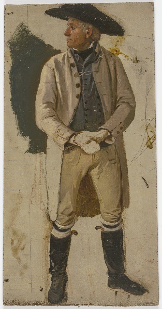 Paysan au grand chapeau, veste blanche et bottes à revers - Jakob Becker