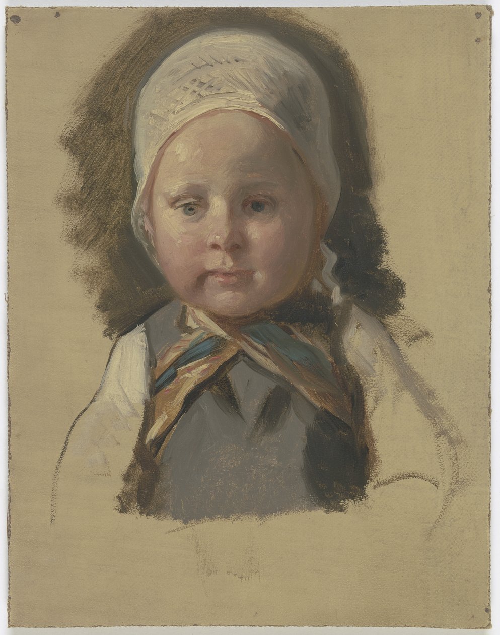 Petit enfant avec un bonnet blanc - Jakob Becker